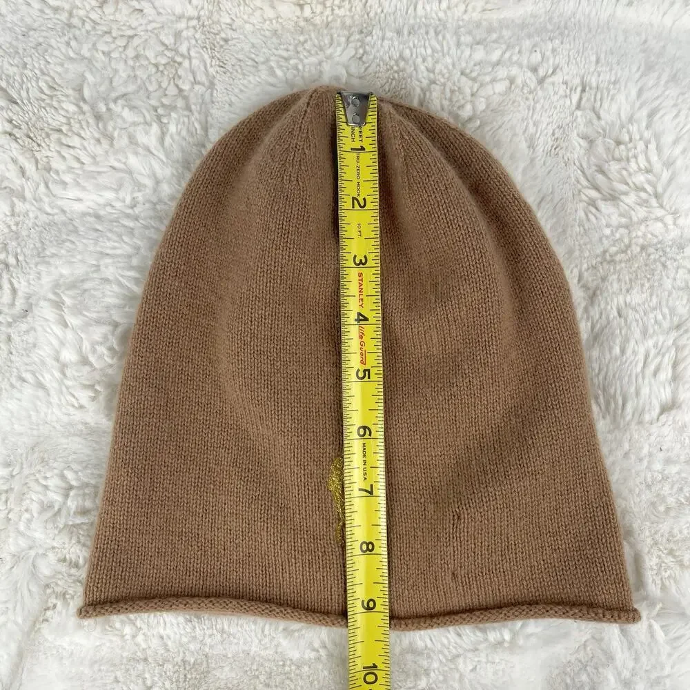 Polo Ralph Lauren Rolled Hem Wool Cashmere Beanie Hat Womens Knit Headwear